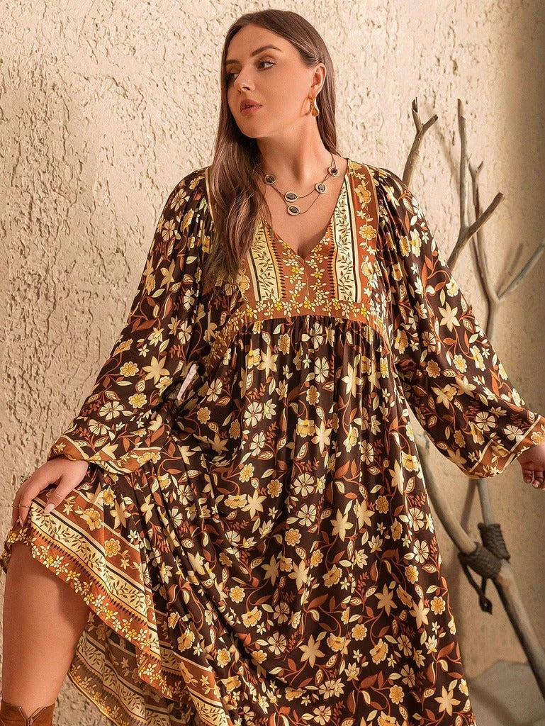 Rustic Bloom Maxi Dress