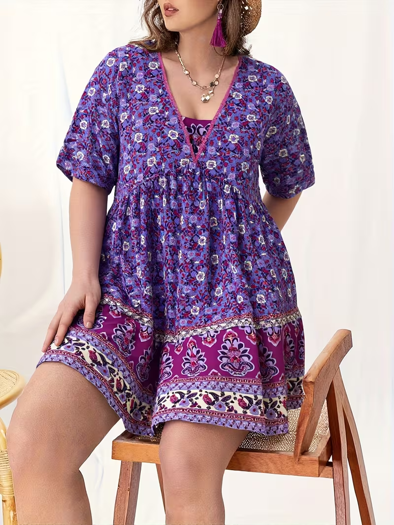 Sunset Mosaic Flowy Dress