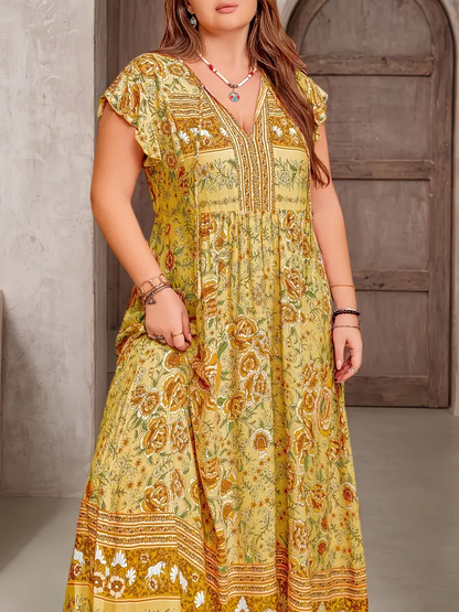 Boho Tropical Maxi Dress – Plus Size
