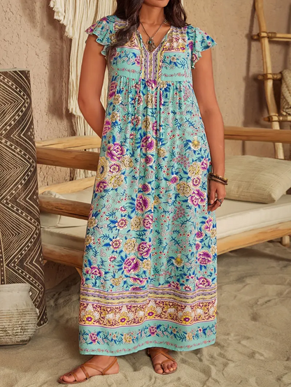 Boho Tropical Maxi Dress – Plus Size