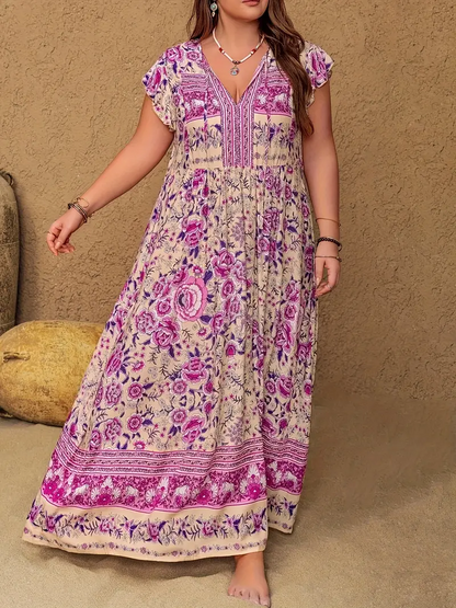 Boho Tropical Maxi Dress – Plus Size