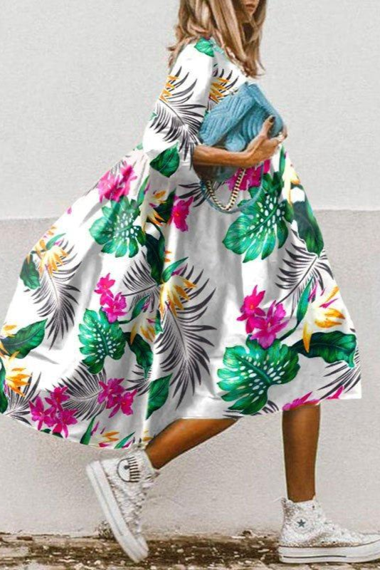 PetalWhirl Midi Dress