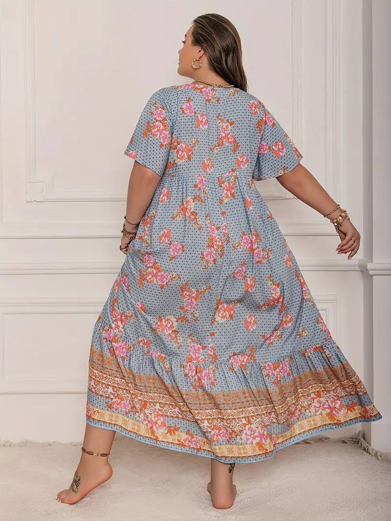 Boho Floral Maxi Dress – Plus Size – Salt&coast