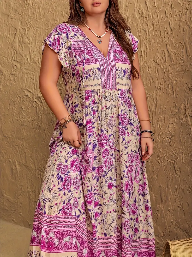 Boho Tropical Maxi Dress – Plus Size