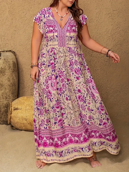 Boho Tropical Maxi Dress – Plus Size