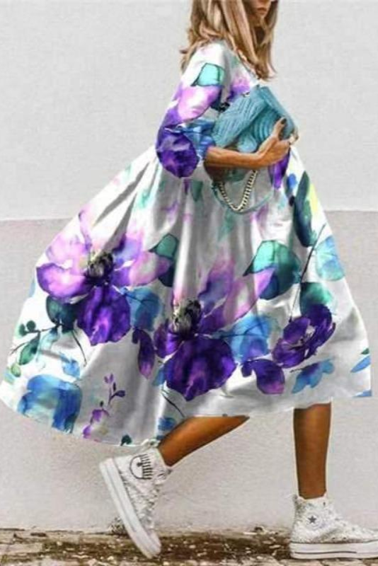 PetalWhirl Midi Dress
