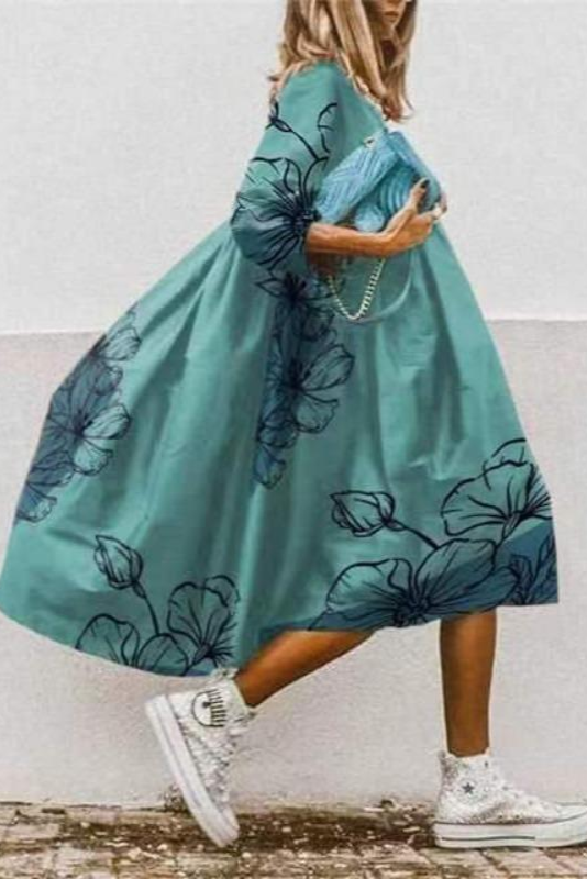 PetalWhirl Midi Dress
