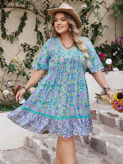 Sunset Mosaic Flowy Dress