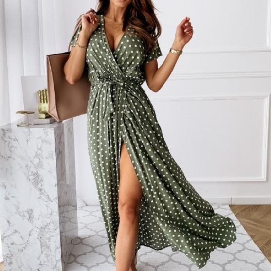Polka Charm Wrap Dress