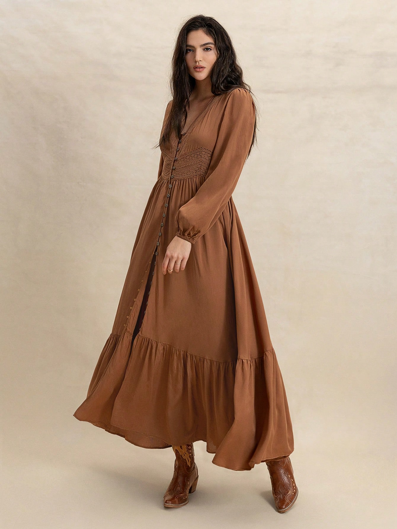 Maribel Vintage Button Maxi