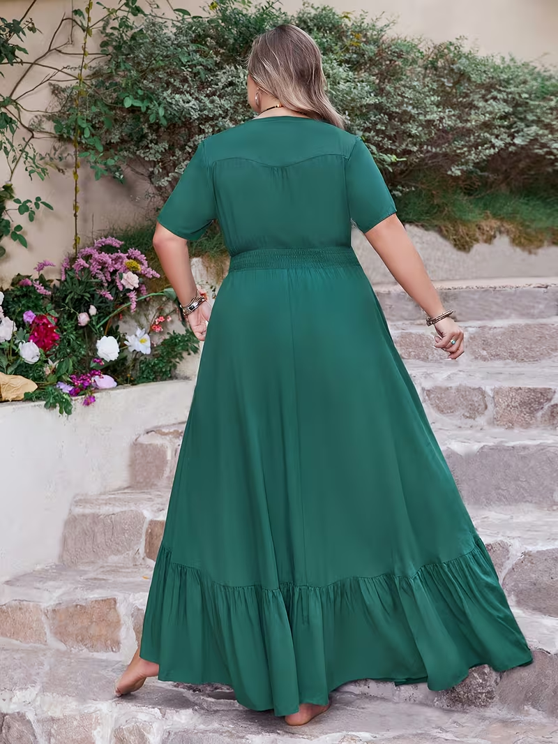 Coastal Ease Button Maxi Dress