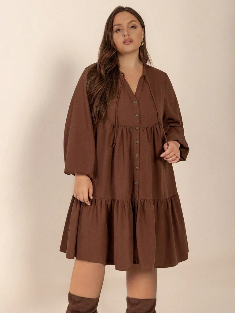 Breeze Tiered Button Dress