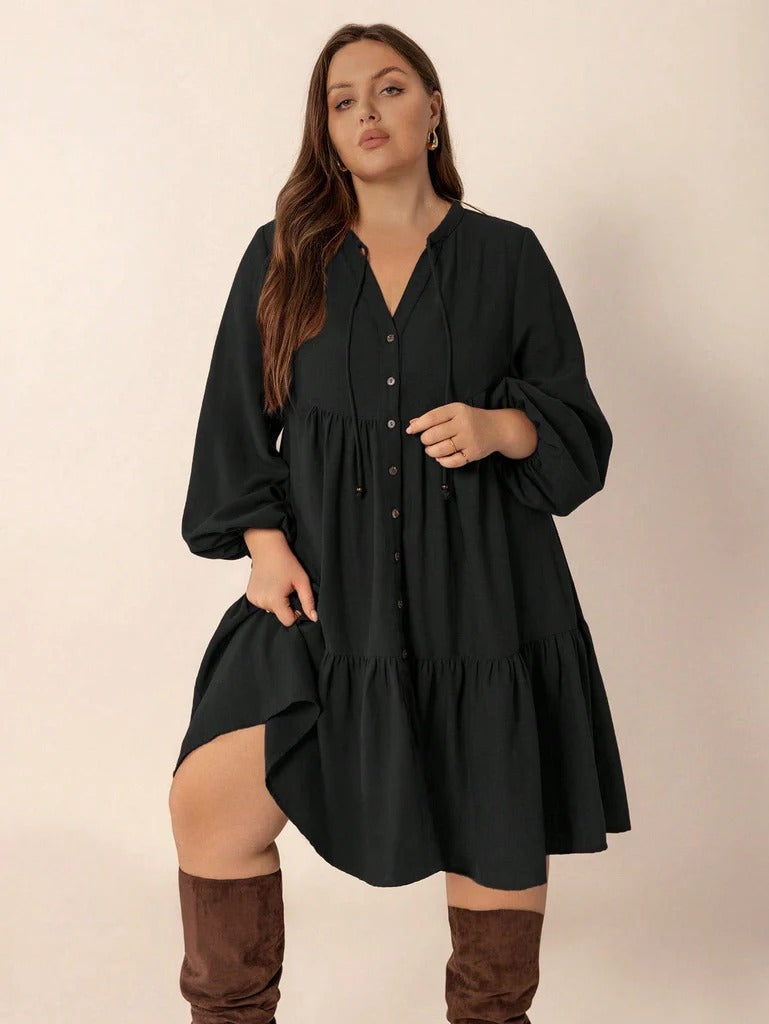 Breeze Tiered Button Dress