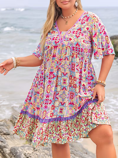 Sunset Mosaic Flowy Dress