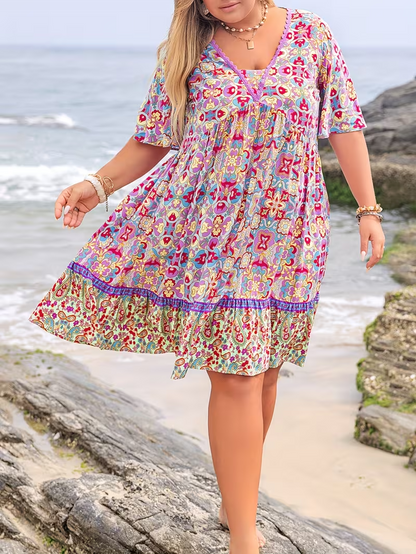 Sunset Mosaic Flowy Dress