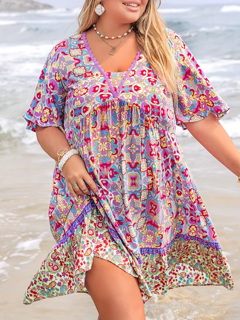Sunset Mosaic Flowy Dress