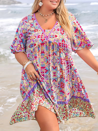 Sunset Mosaic Flowy Dress