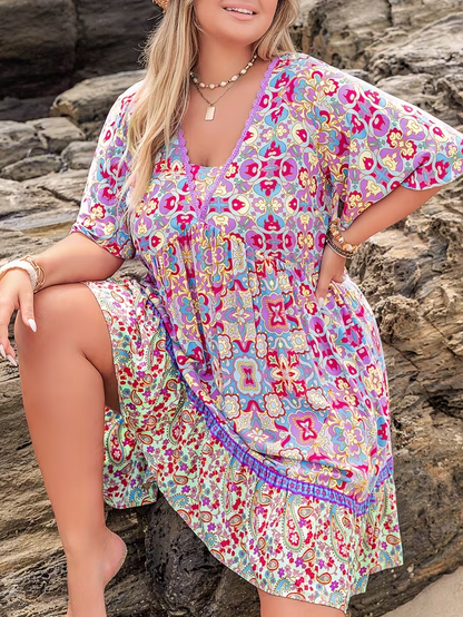 Sunset Mosaic Flowy Dress