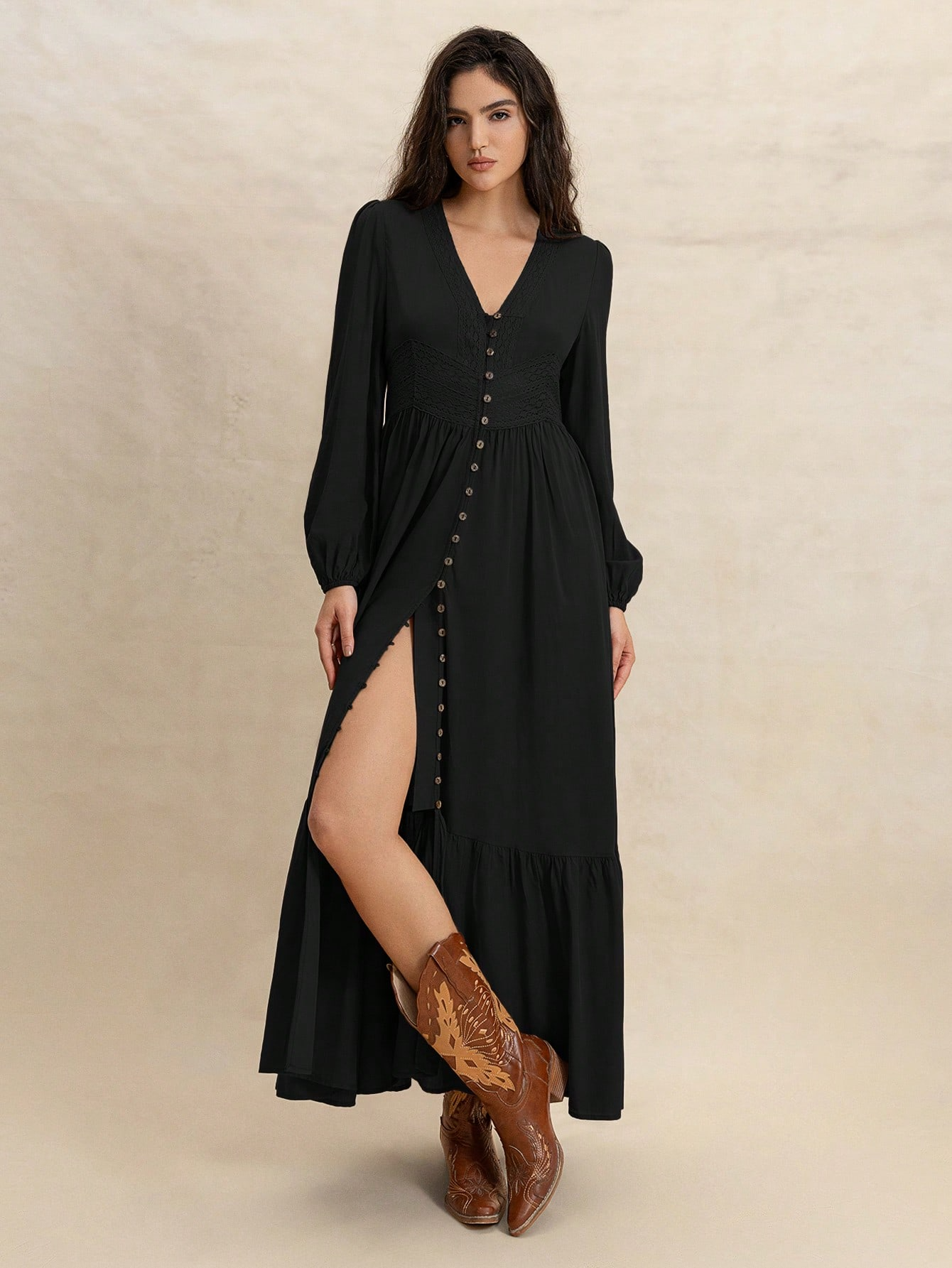 Maribel Vintage Button Maxi