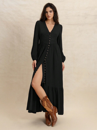 Maribel Vintage Button Maxi