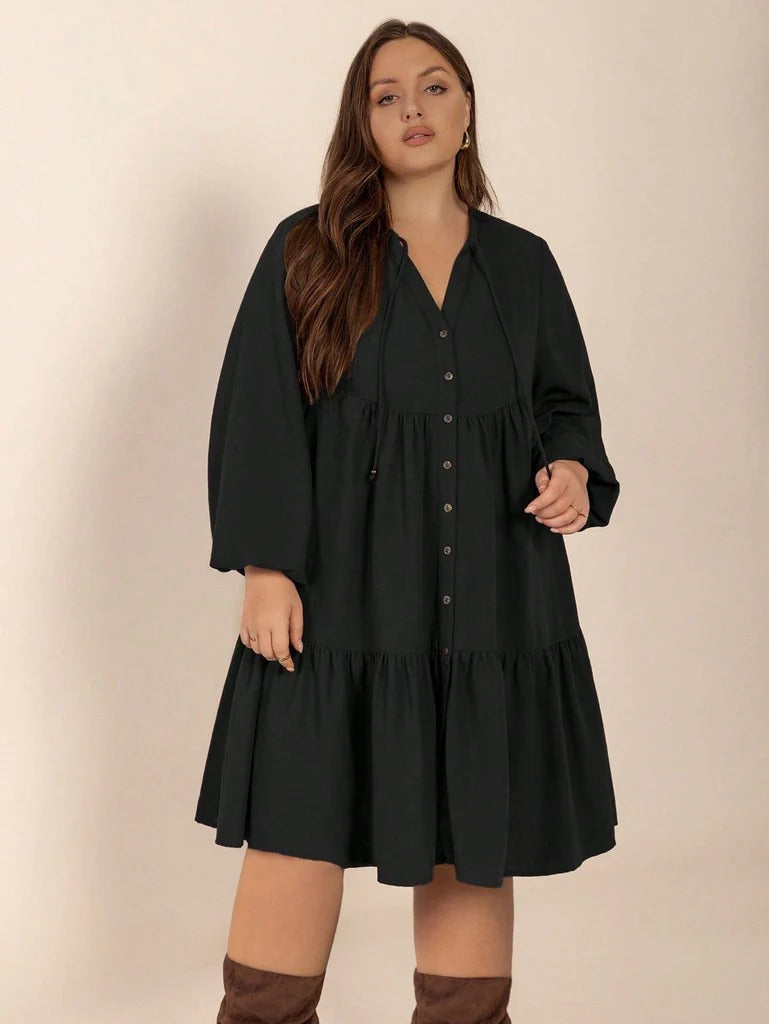 Breeze Tiered Button Dress