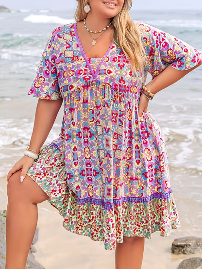 Sunset Mosaic Flowy Dress
