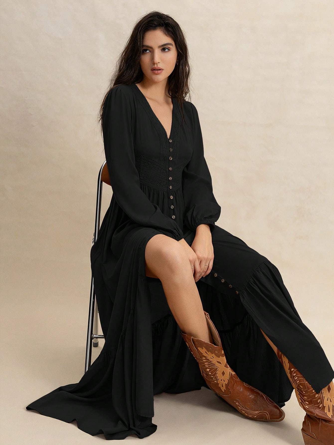 Maribel Vintage Button Maxi