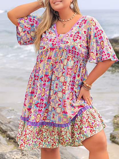 Sunset Mosaic Flowy Dress