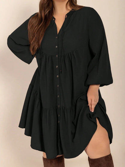 Breeze Tiered Button Dress