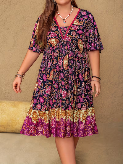 Sunset Mosaic Flowy Dress