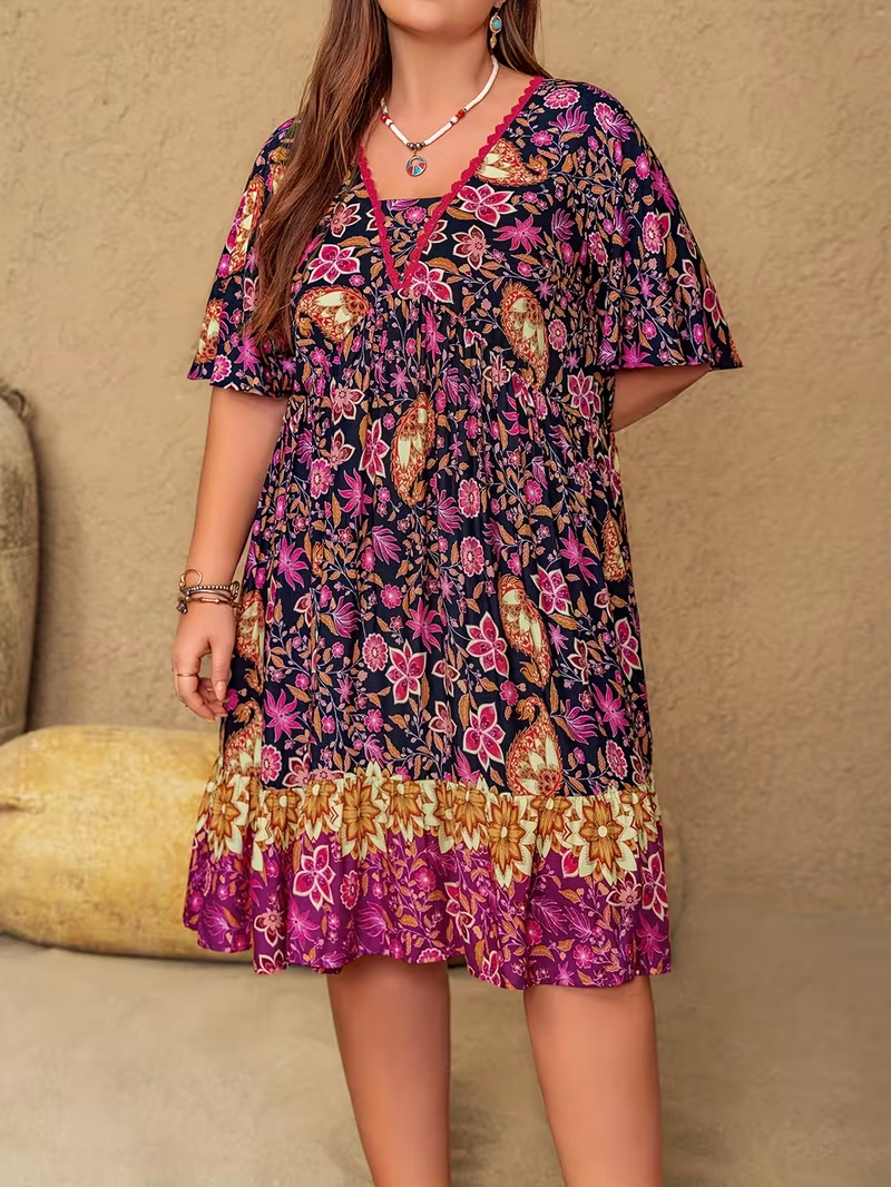 Sunset Mosaic Flowy Dress