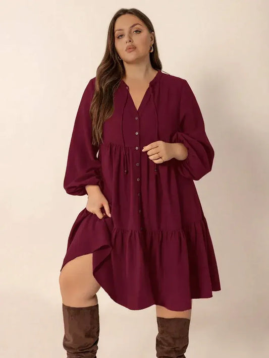 Breeze Tiered Button Dress