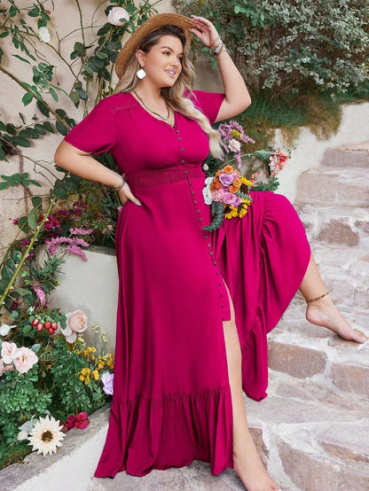 Coastal Ease Button Maxi Dress