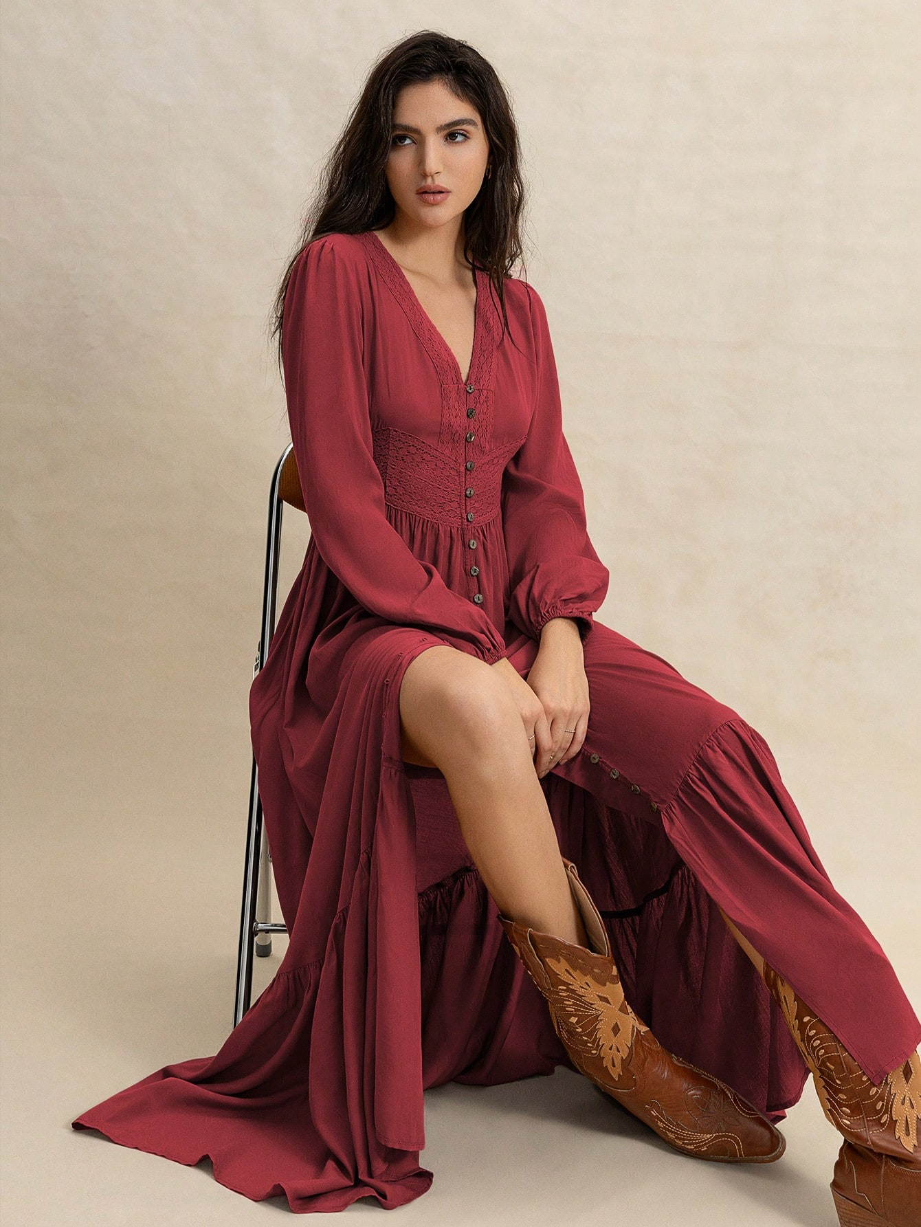 Maribel Vintage Button Maxi