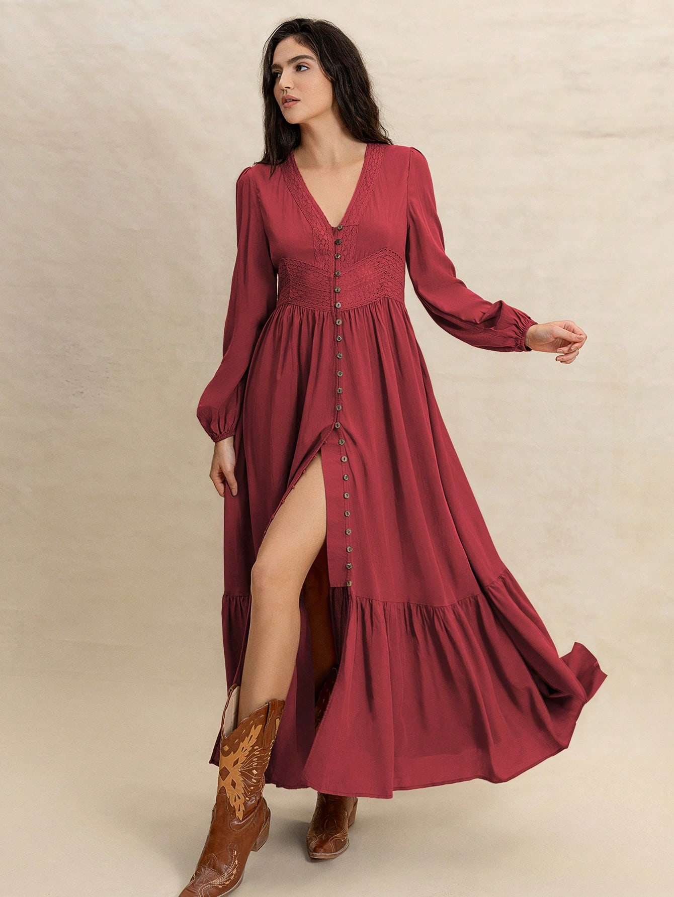 Maribel Vintage Button Maxi