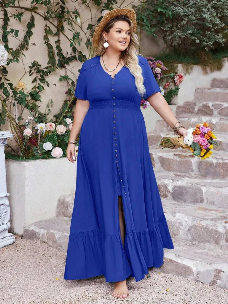 Coastal Ease Button Maxi Dress