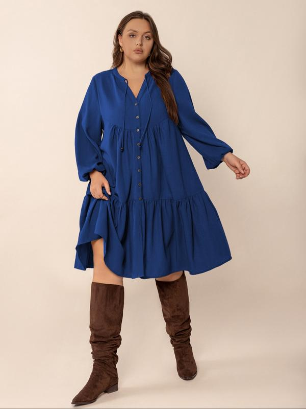 Breeze Tiered Button Dress