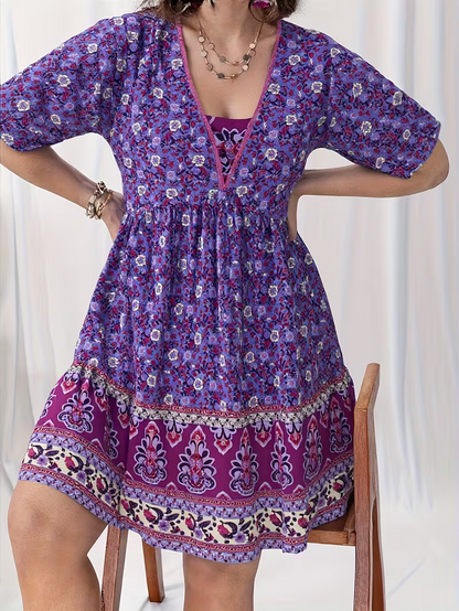 Sunset Mosaic Flowy Dress
