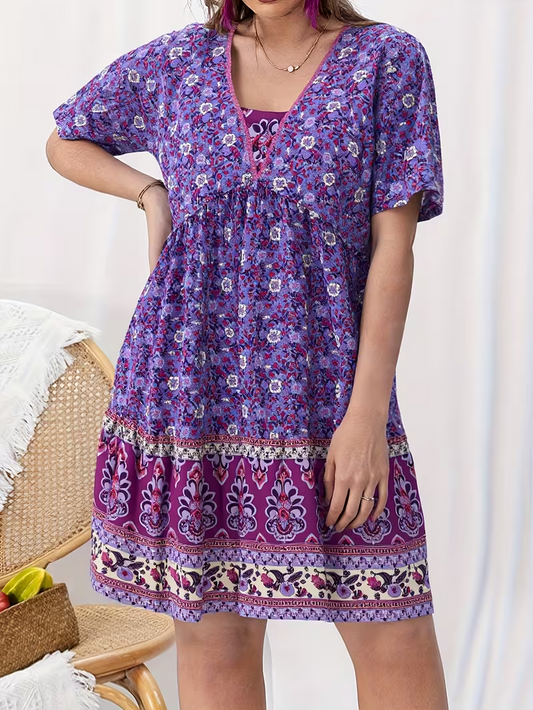 Sunset Mosaic Flowy Dress