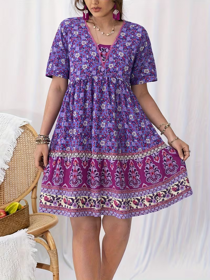 Sunset Mosaic Flowy Dress