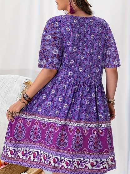 Sunset Mosaic Flowy Dress