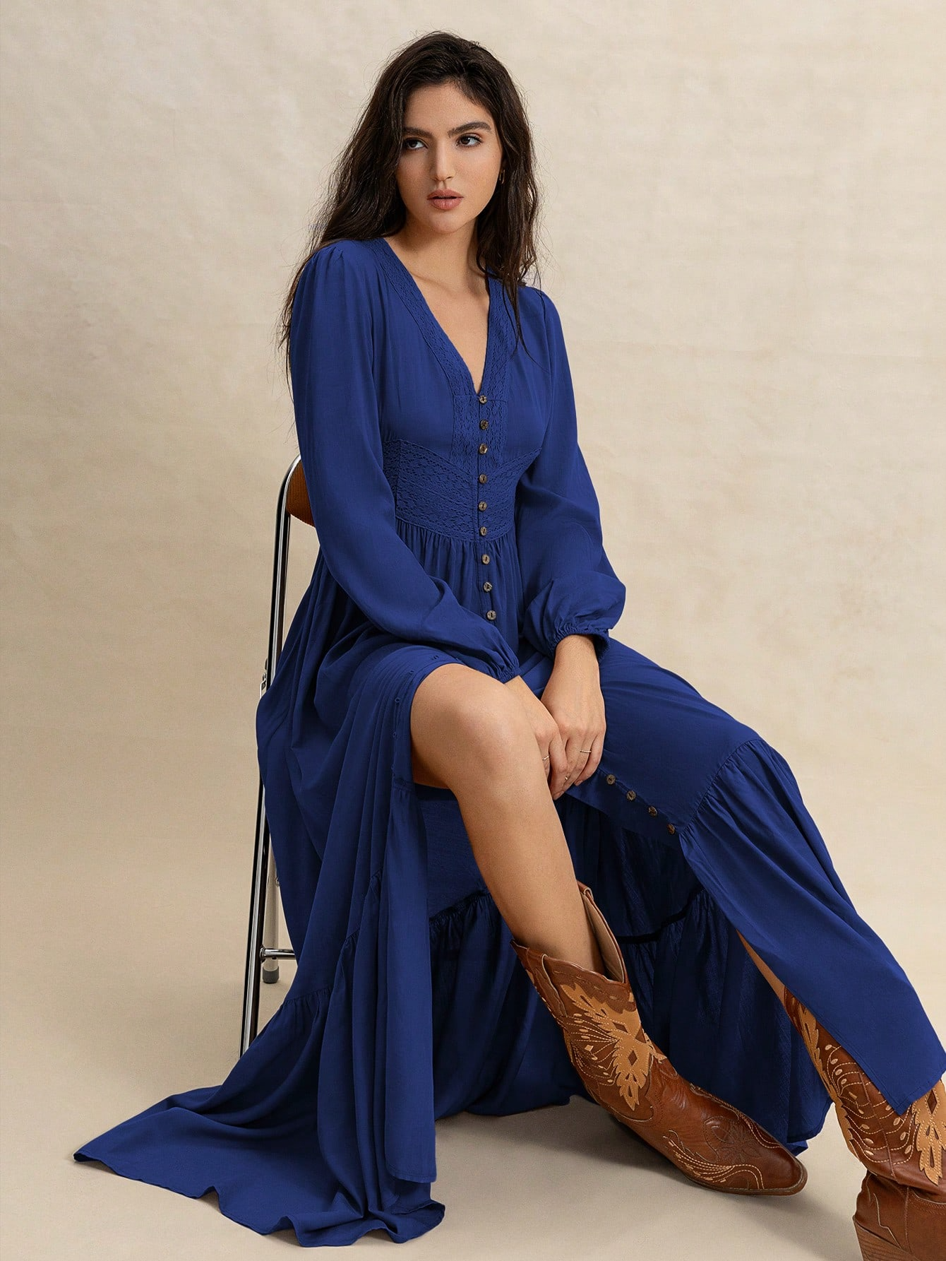 Maribel Vintage Button Maxi