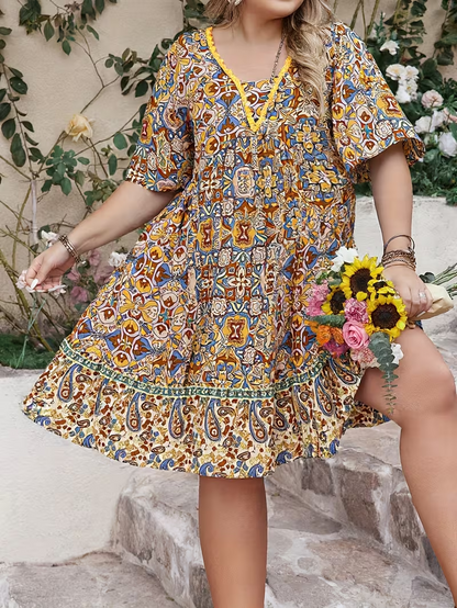 Sunset Mosaic Flowy Dress