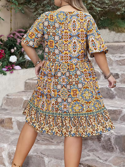 Sunset Mosaic Flowy Dress