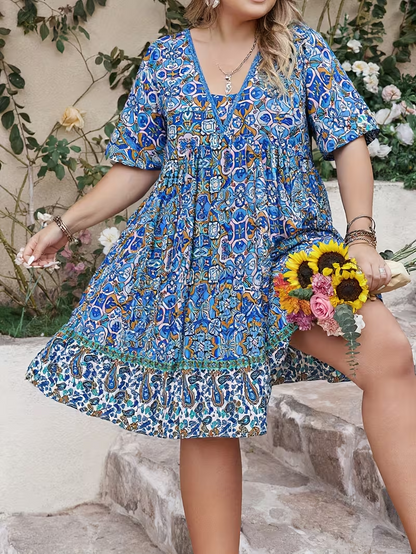 Sunset Mosaic Flowy Dress