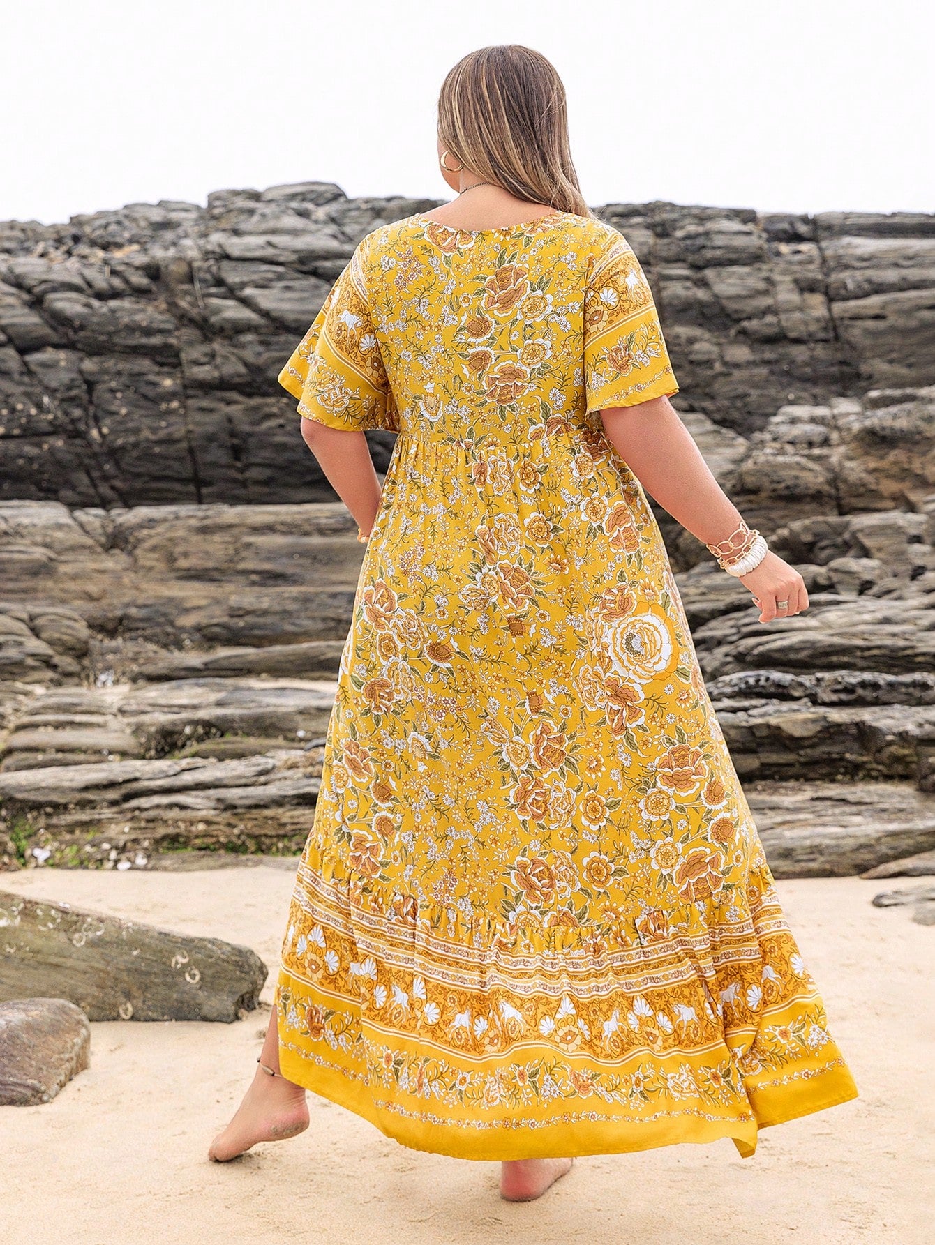 Boho Floral Maxi Dress – Plus Size – Salt&coast