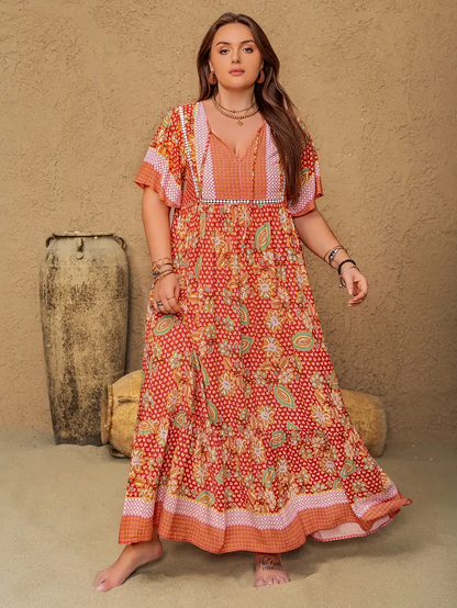 Boho Floral Maxi Dress – Plus Size
