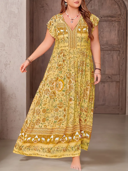 Boho Tropical Maxi Dress – Plus Size